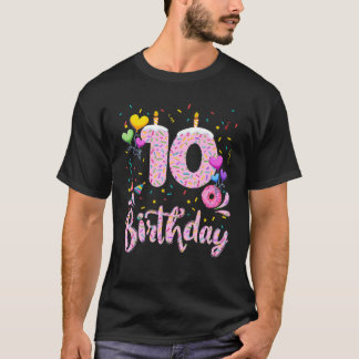 10誕生日ガールギフト10歳のドーナツ Tシャツ