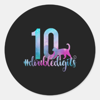 10誕生日ガールダブルデジット女の子10ガラ ラウンドシール