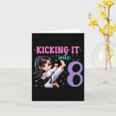 10誕生日ガール武術アーツパーティー空手テクウ カード (黄色い花)