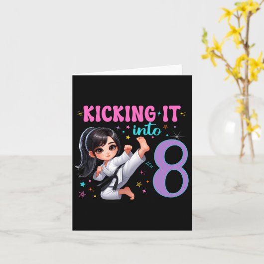 10誕生日ガール武術アーツパーティー空手テクウ カード (黄色い花)