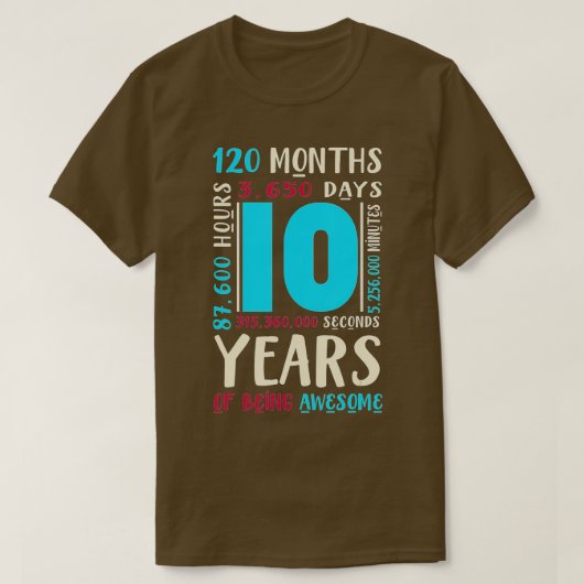 10誕生日キッズ10歳の男の子のための10ギフト Tシャツ (デザイン正面)