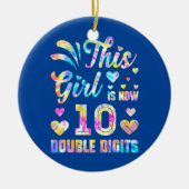 10誕生日ギフトこの女の子は今10倍 セラミックオーナメント (正面)