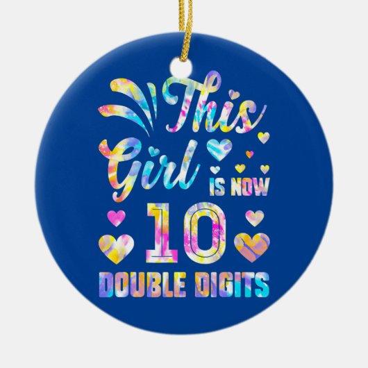 10誕生日ギフトこの女の子は今10倍 セラミックオーナメント (正面)