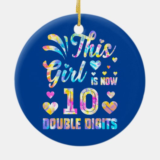 10誕生日ギフトこの女の子は今10倍 セラミックオーナメント (裏面)