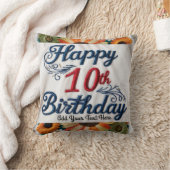 10誕生日ギフトカスタム装飾用クッション10桁 クッション (ブランケット)
