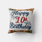 10誕生日ギフトカスタム装飾用クッション10桁 クッション (裏面)