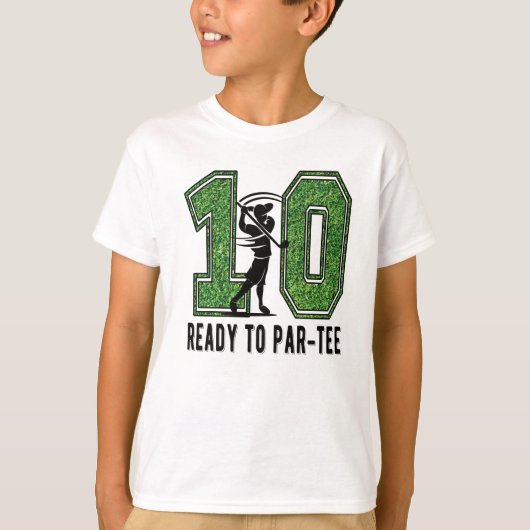 10誕生日ギフトゴルフプレーヤー10歳の男の子 Tシャツ (正面)