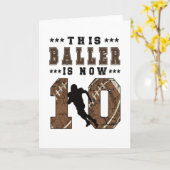 10誕生日ギフトサッカー選手10歳の少年 カード (黄色い花)