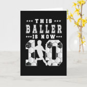 10誕生日ギフトサッカー選手10歳の男の子 カード (黄色い花)