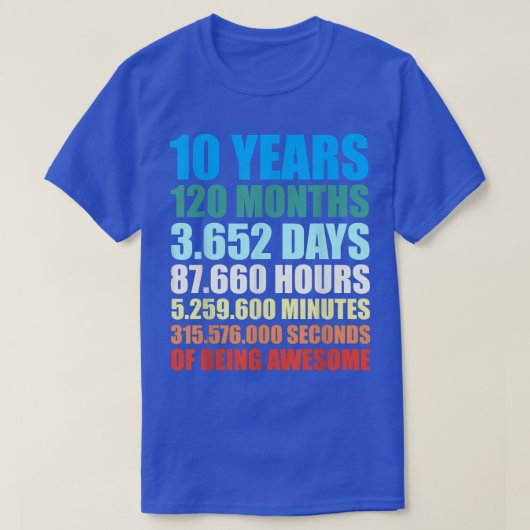 10誕生日ギフトボーイ10年素晴らし Tシャツ (デザイン正面)
