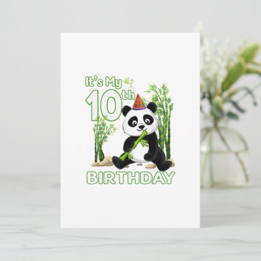 10誕生日ギフト10歳パーティー動物パン 招待状 (スタンド正面)