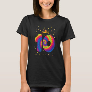 10誕生日クラウン絞り染めガールガールキッズティーンアザ Tシャツ