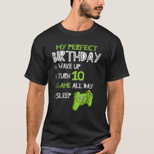10誕生日ゲーム10歳パーフェクトゲーマーB Tシャツ (正面)