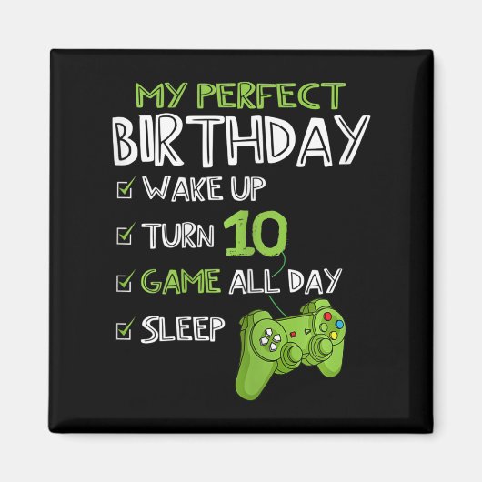 10誕生日ゲーム10歳Perfect Gamer Gi マグネット (正面)
