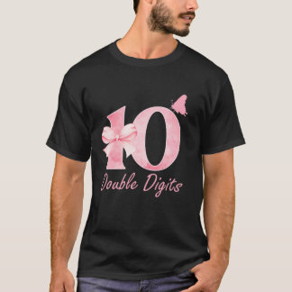 10誕生日コケットボウピンク10歳の誕生日 Tシャツ