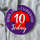 10誕生日サッカーバッジをパーソナライズするボタン 缶バッジ (インサイチュ)