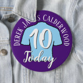 10誕生日サッカーバッジをパーソナライズするボタン 缶バッジ (インサイチュ)