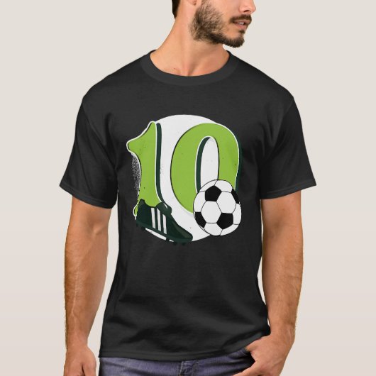 10誕生日サッカー大会十歳ボーイギ Tシャツ (正面)
