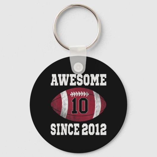 10誕生日サッカー選手10歳ヴィンテージ キーホルダー (正面)