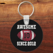 10誕生日サッカー選手10歳ヴィンテージ キーホルダー (正面)