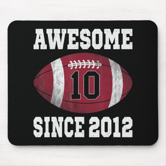 10誕生日サッカー選手10歳ヴィンテージ マウスパッド (正面)