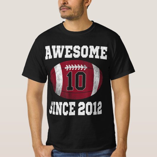 10誕生日サッカー選手10歳ヴィンテージ Tシャツ (正面)