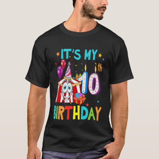 10誕生日サーカス10歳誕生日 Tシャツ (正面)