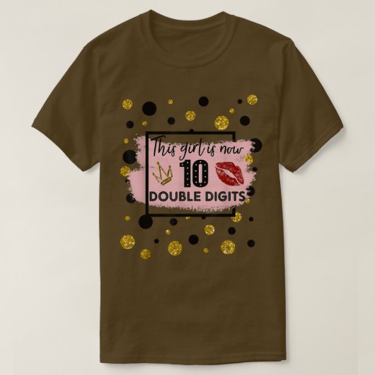 10誕生日シャツこの女の子は今10ダブルディグ Tシャツ (デザイン正面)
