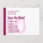 10誕生日スイートアットテンピンクアリゲータープリント 案内ポストカード (裏面)