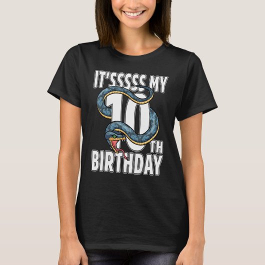 10誕生日スネーク10歳の誕生日 Tシャツ (正面)