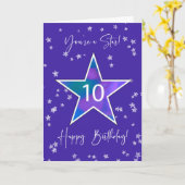 10誕生日ス輝くターfor TweensまたはTeens カード (黄色い花)