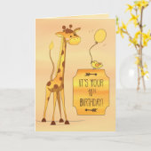 10誕生日トールキリンと鳥 カード (黄色い花)