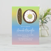 10誕生日ドナウツレインボーグラデーションパーティー 招待状 (スタンド正面)