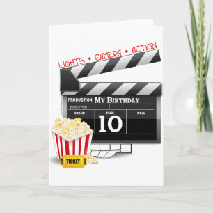 10誕生日ハリウッド映画パーティー カード