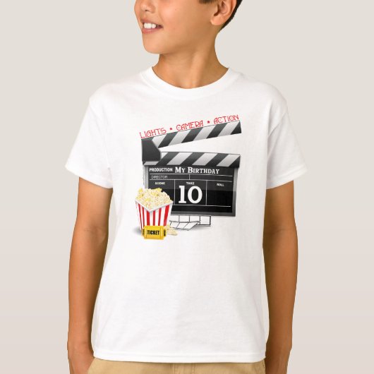 10誕生日ハリウッド映画パーティー Tシャツ (正面)