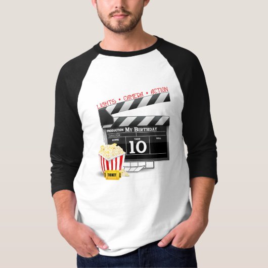 10誕生日ハリウッド映画パーティー Tシャツ (正面)