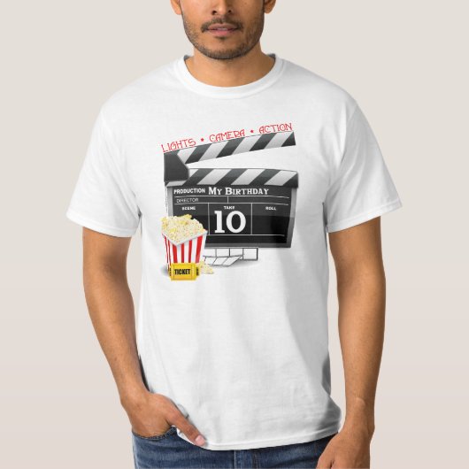 10誕生日ハリウッド映画パーティー Tシャツ (正面)