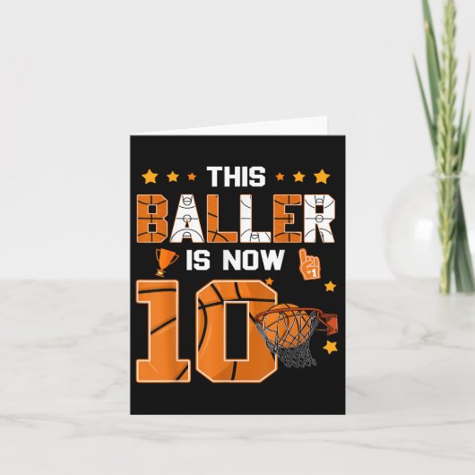 10誕生日バスケットボールこのボールは今10アイ カード (正面)