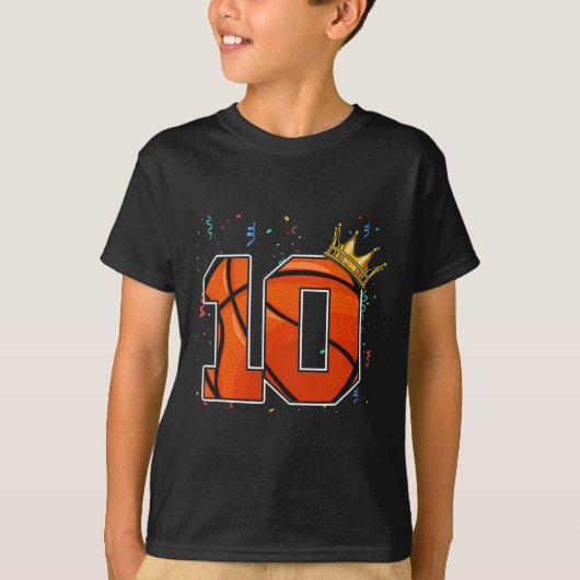 10誕生日バスケットボールビッグナンバー10歳棋士 Tシャツ (正面)