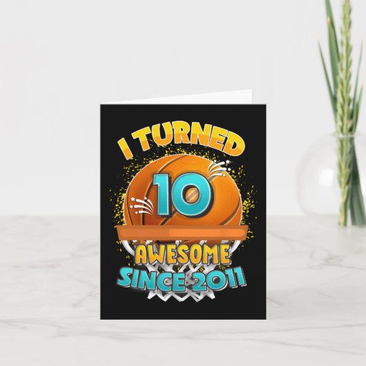 10誕生日バスケットボール私は10歳のGifを返した カード (正面)