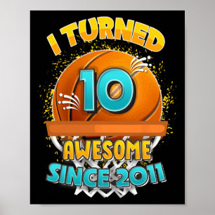 10誕生日バスケットボール私は10歳のGifを返した ポスター