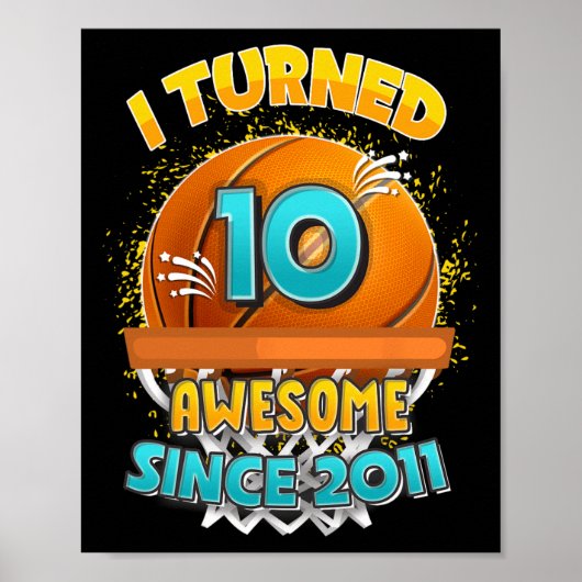 10誕生日バスケットボール私は10歳のGifを返した ポスター (正面)