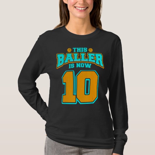 10誕生日バスケットボール10歳の子供 Tシャツ (正面)