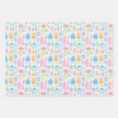 10誕生日パステルピンクケーキプレゼントバルーン ラッピングペーパーシート (正面3)