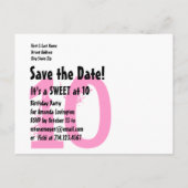 10誕生日パーティーV03A1で甘い日付を保存 案内ポストカード (裏面)