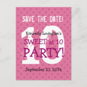 10誕生日パーティーV03A1で甘い日付を保存 案内ポストカード (正面)