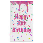 10誕生日ピンク色のアイシングに振りかける スモールペーパーバッグ (正面)