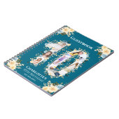 10誕生日フラワーティール（緑がかった色）フォトイエローゲストブック ノートブック (左側)