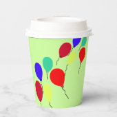 10誕生日ブルーカップケーキバルーン年齢 紙コップ (裏面)