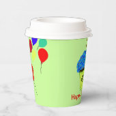 10誕生日ブルーカップケーキバルーン年齢 紙コップ (右)